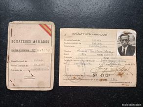 Postales: Carnet somatenes armados de Guadalajara. Selas (Molina), Falange. Año 1946. Guardia cívica. Guardia